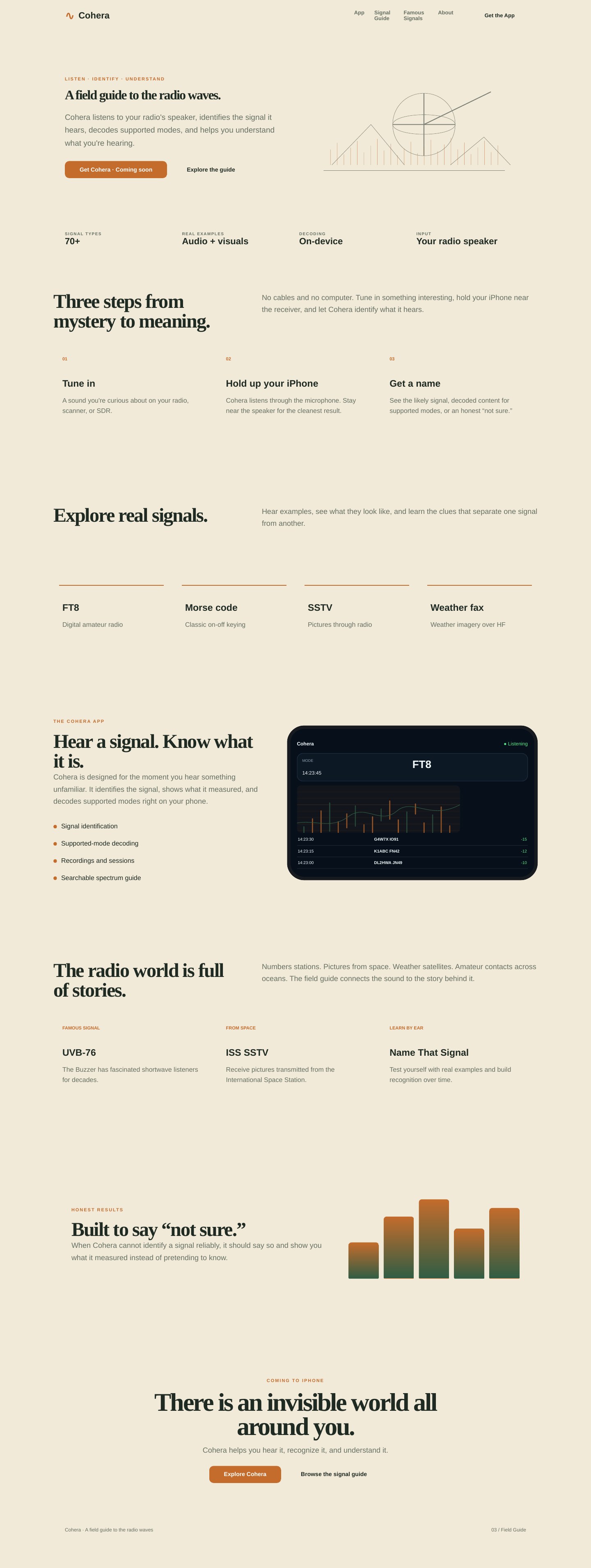 Full-page Cohera concept: Field Guide