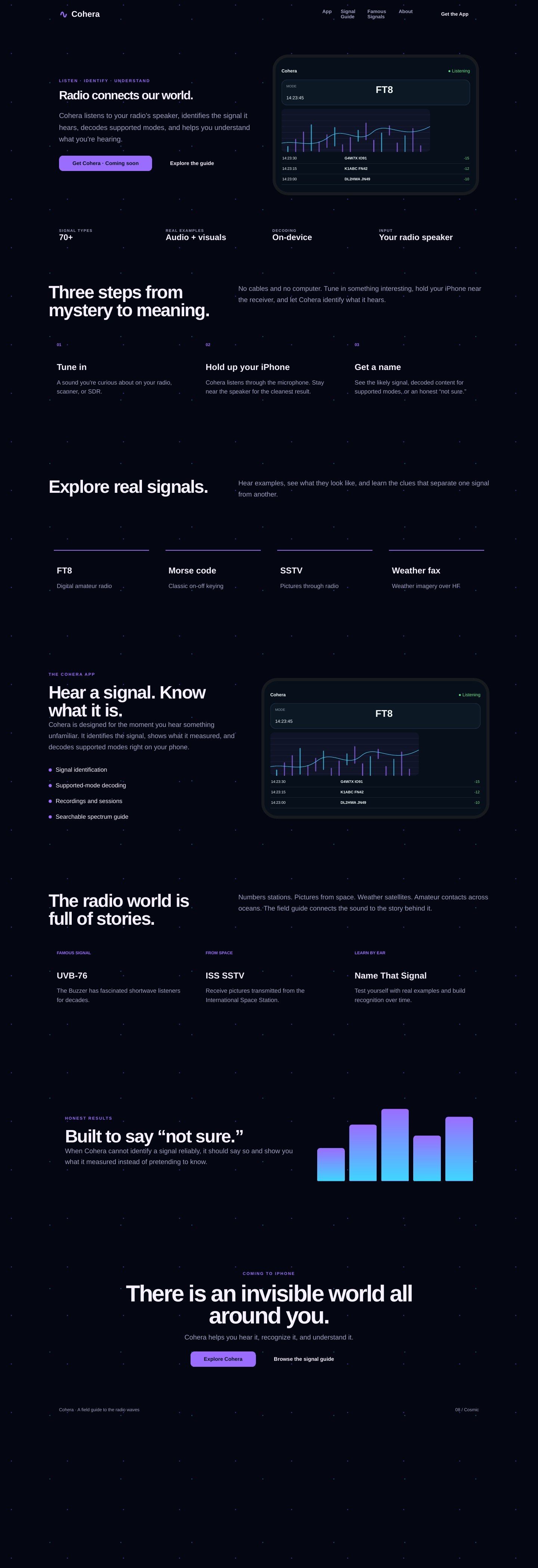 Full-page Cohera concept: Cosmic