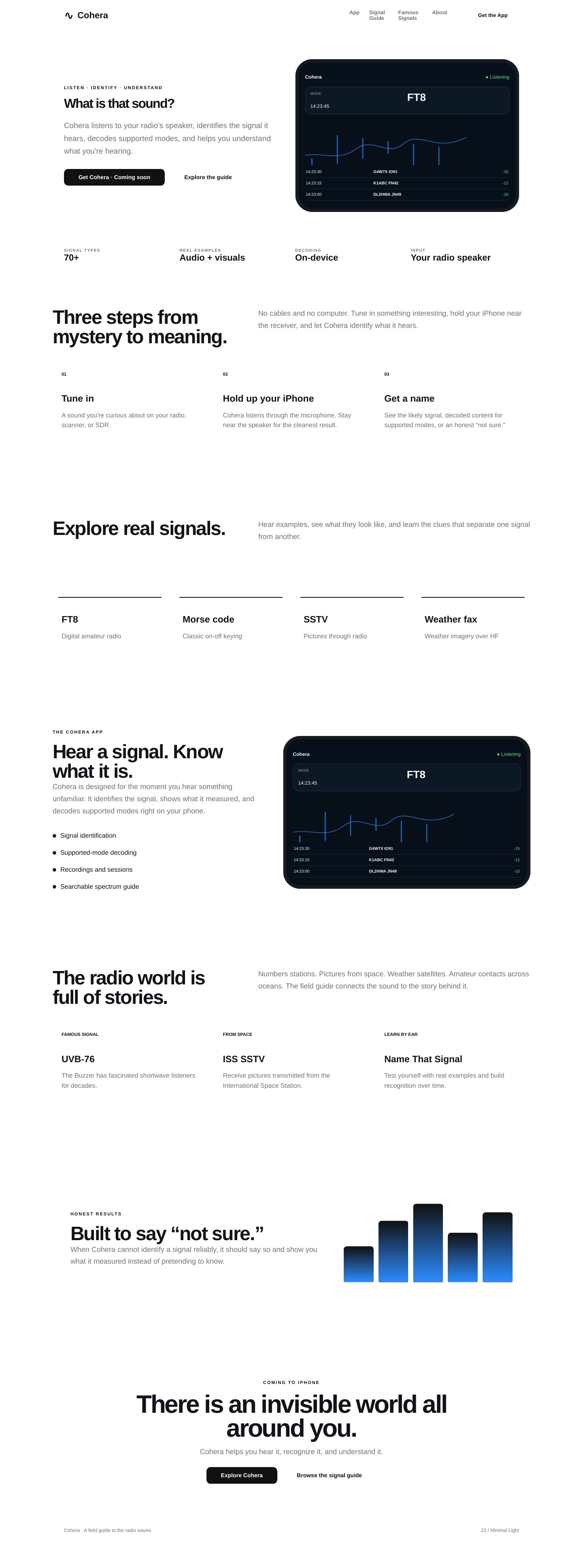 Full-page Cohera concept: Minimal Light