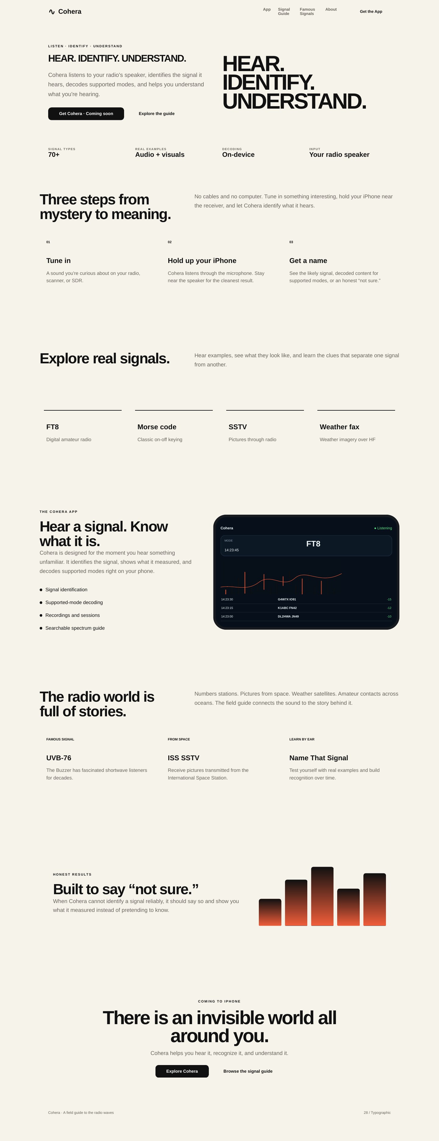 Full-page Cohera concept: Typographic
